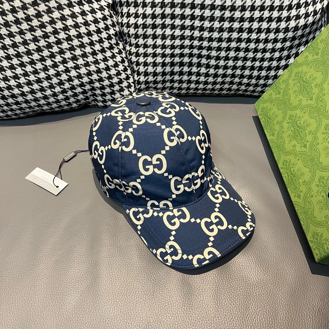 Gucci - Новая бейсболка из парусины с двойной буквой G - Темно-синяя