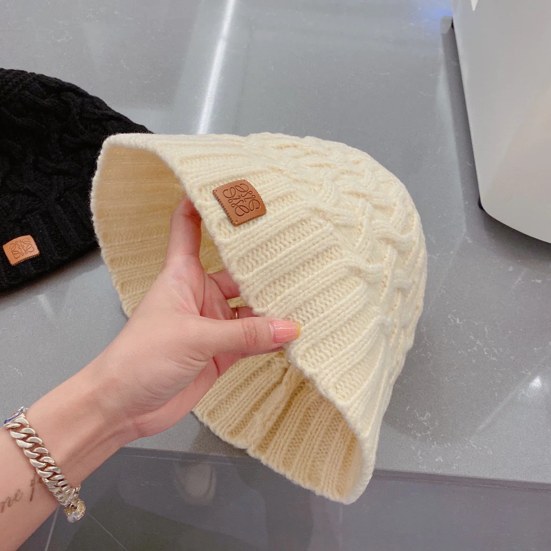 Lolway - Вязаная рыбацкая шапка - Белая - 1