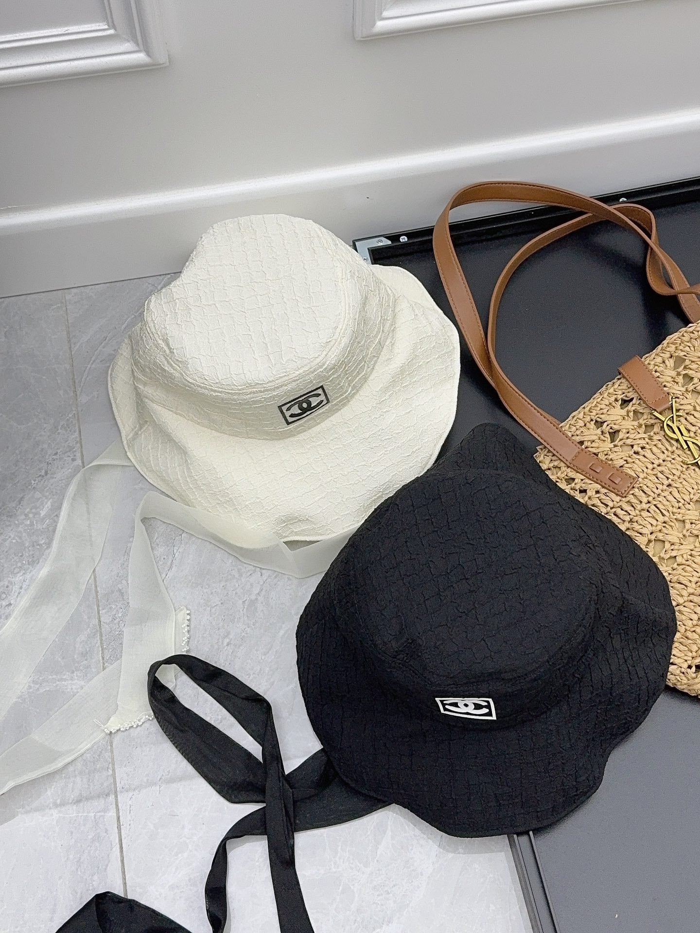 Chanel - Новая летняя милая рыбацкая шляпа с лентами