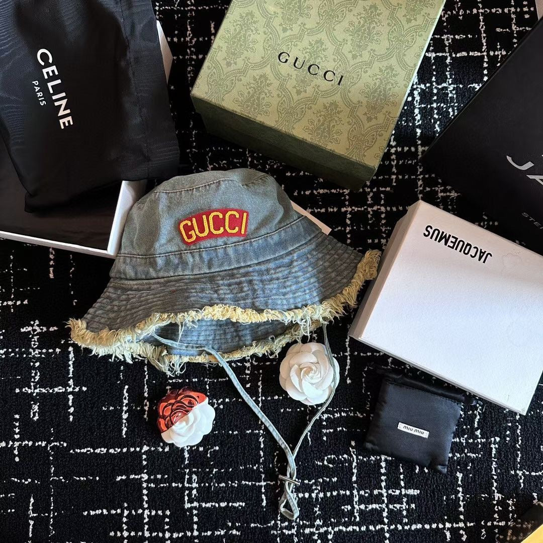 Gucci - Новая джинсовая панама на шнуровке для начала осени