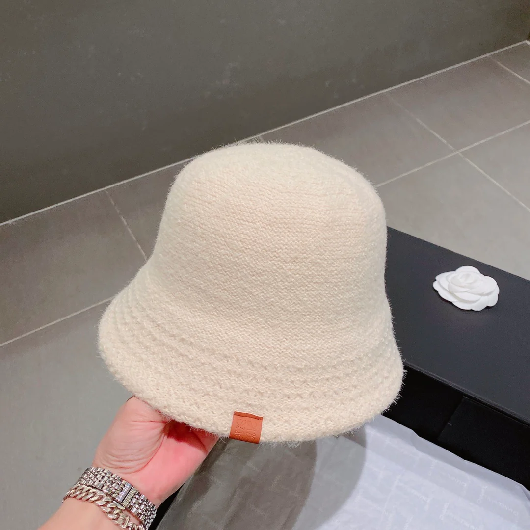 Lolway - Вязаная рыбацкая шапка - Белая