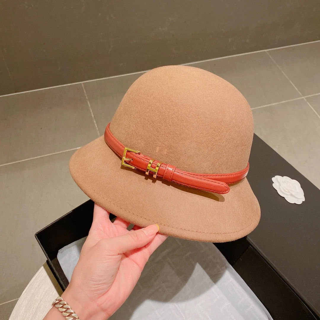 Шерстяная шляпа Hermes - абрикосового цвета - 1