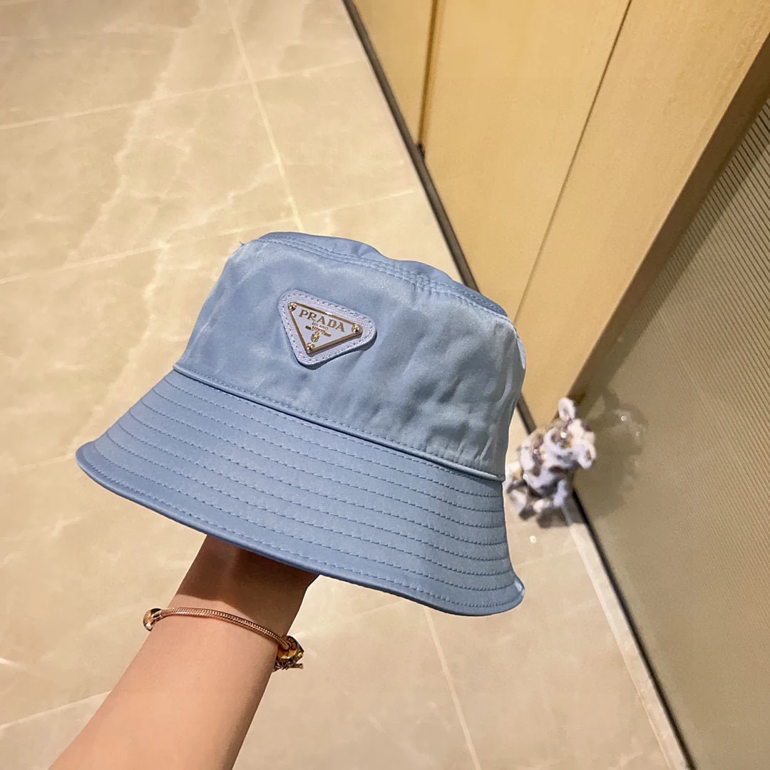 Новая ретро-панама Prada 2023 из джинсовой ткани - синяя - 1