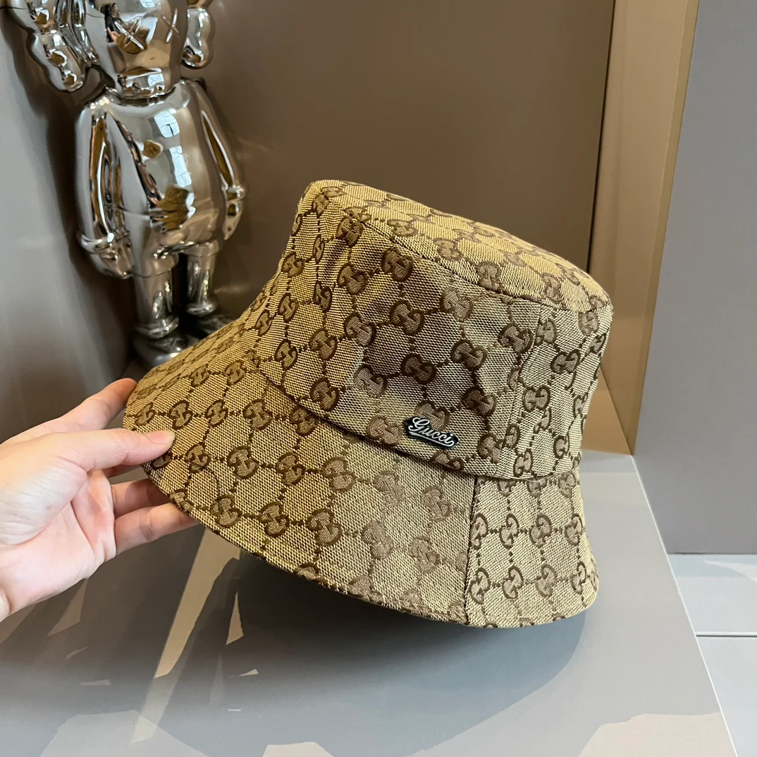 Классическая панама Gucci с монограммой - верблюжий цвет - унисекс