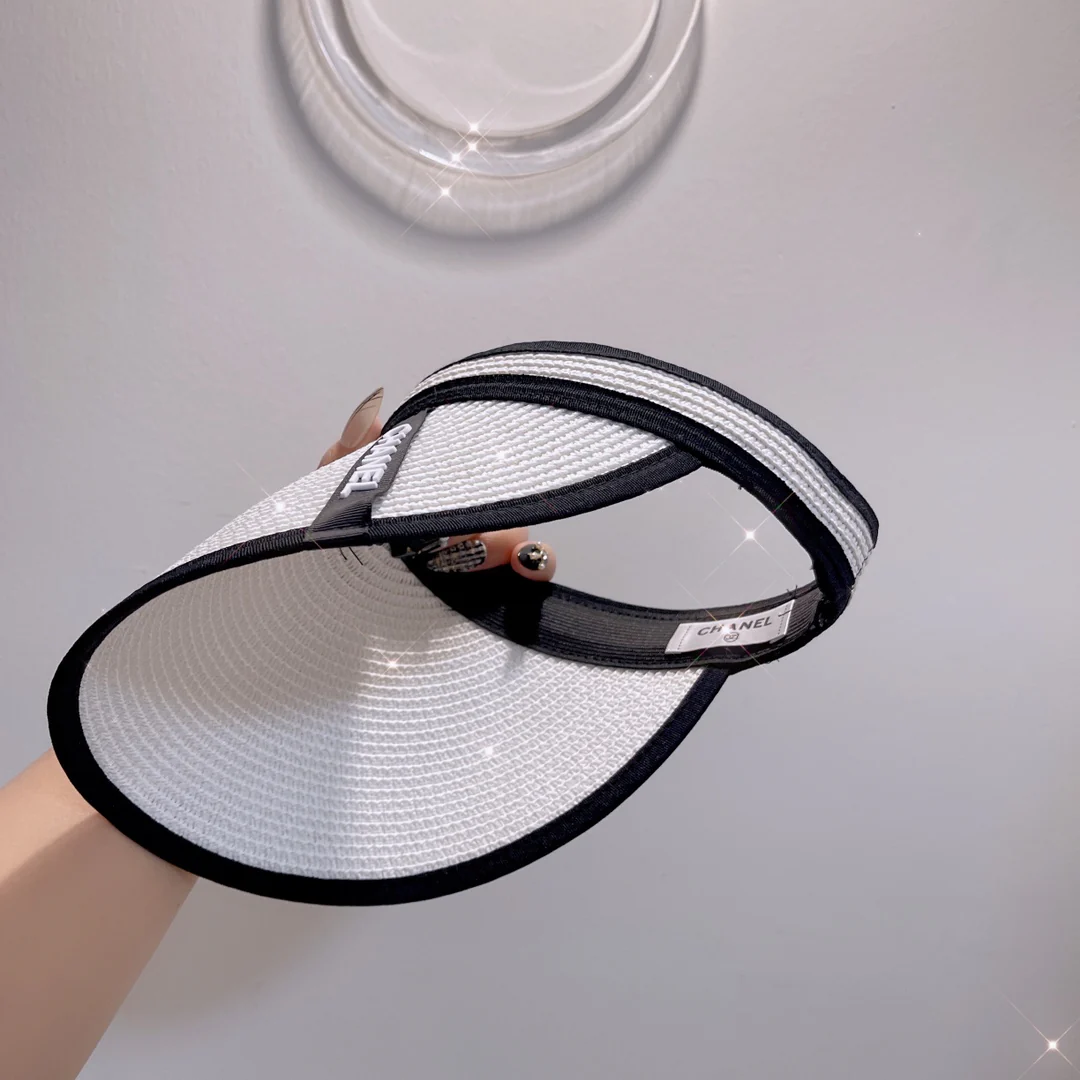 Солнцезащитная шляпа Chanel - Открытый жилет - Белый - 1