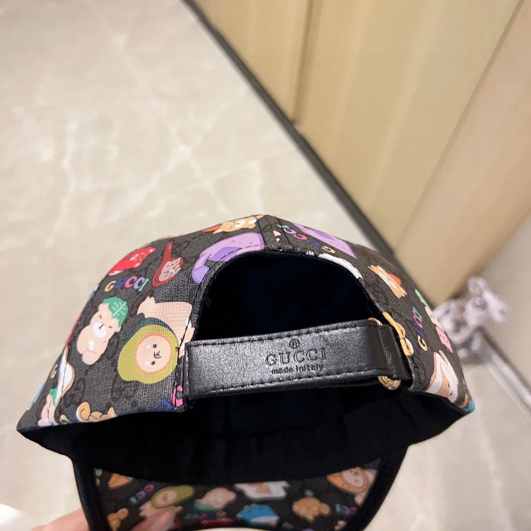 Новая простая бейсболка Gucci 2023 года с кожаной отделкой, черная.