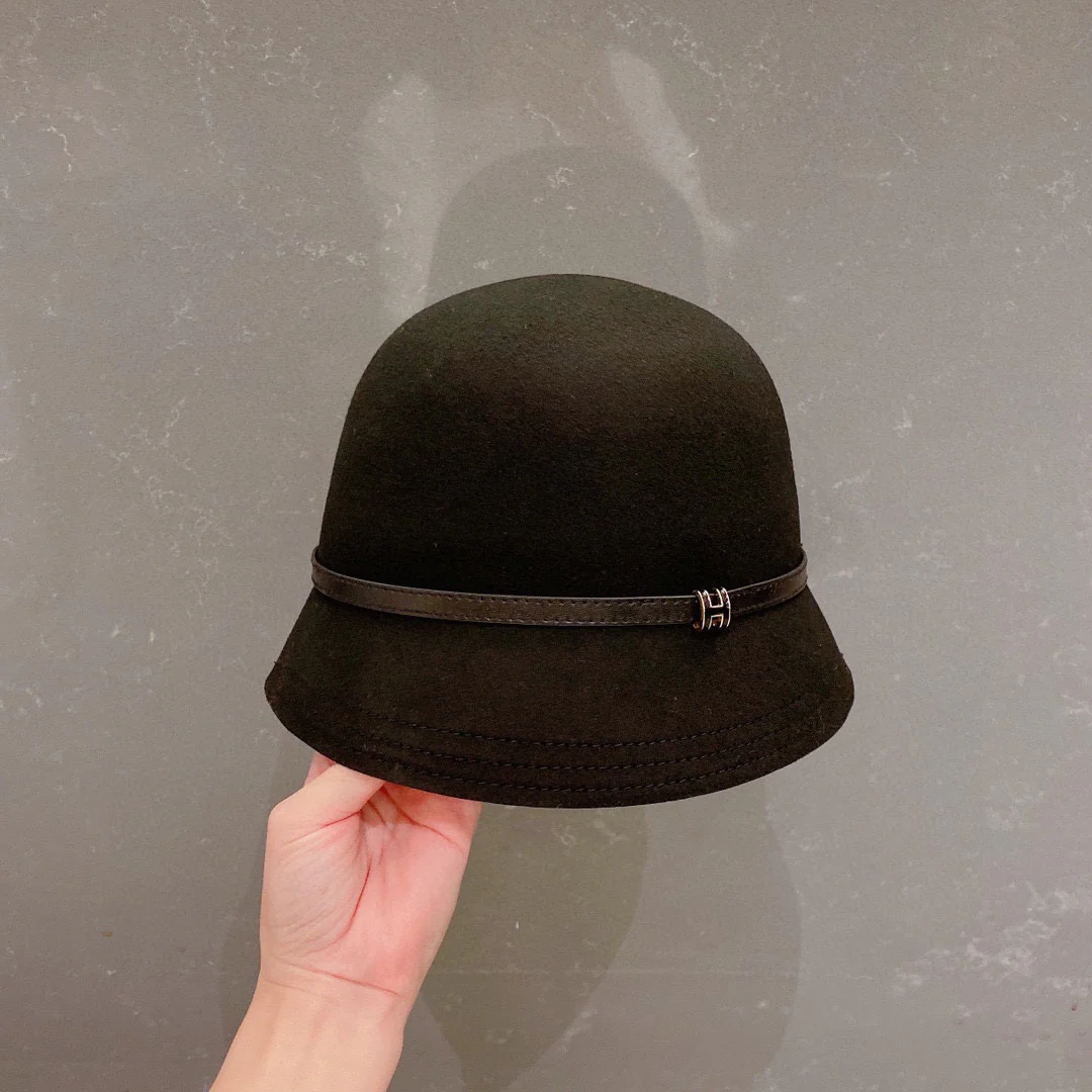 Шерстяная шляпа Hermes - черная - 2