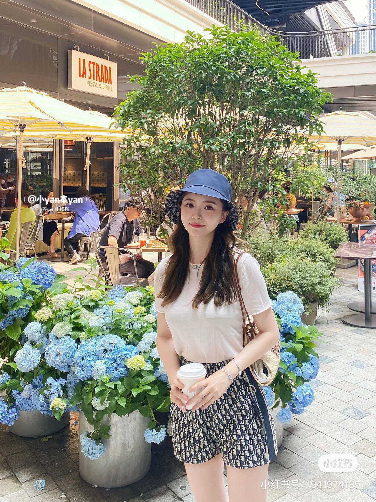 Dior - Двусторонняя вышитая рыбацкая шляпа - Синяя