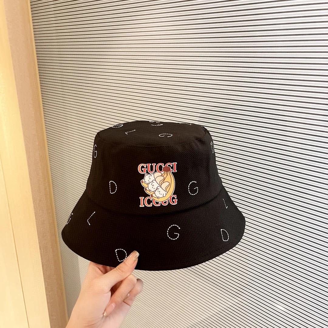 Gucci - Новая рыбацкая шляпа с вышитым котом
