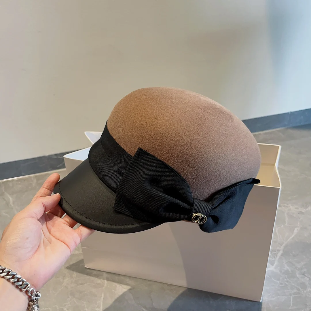 Шерстяная шапка-ушанка Dior осень/зима - Кофе