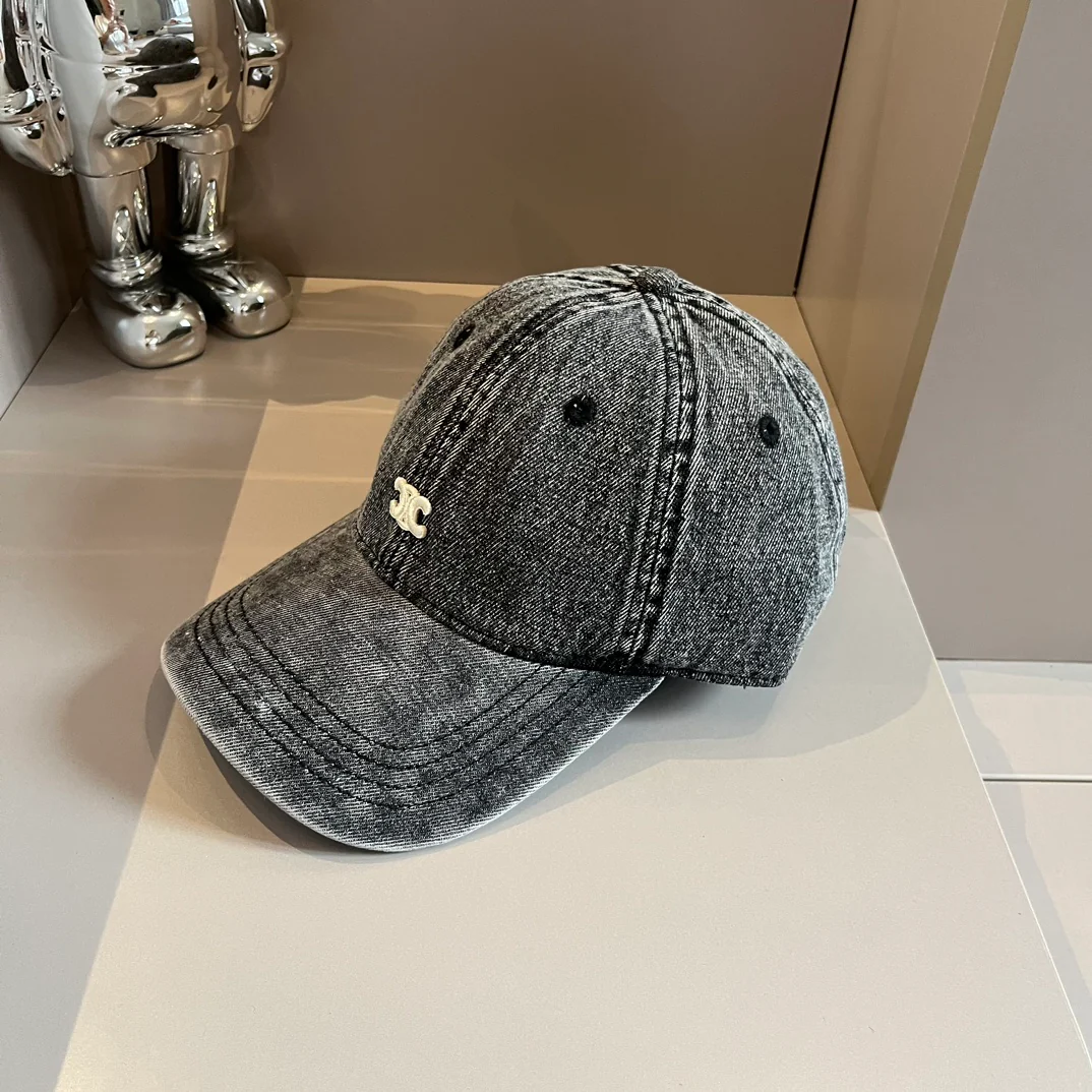 Celine - Бейсболка из выстиранного денима - Серая