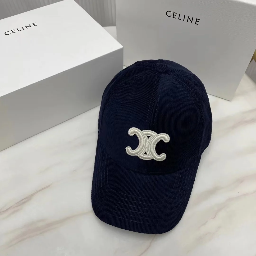 Бейсболка Celine из вельвета - синяя