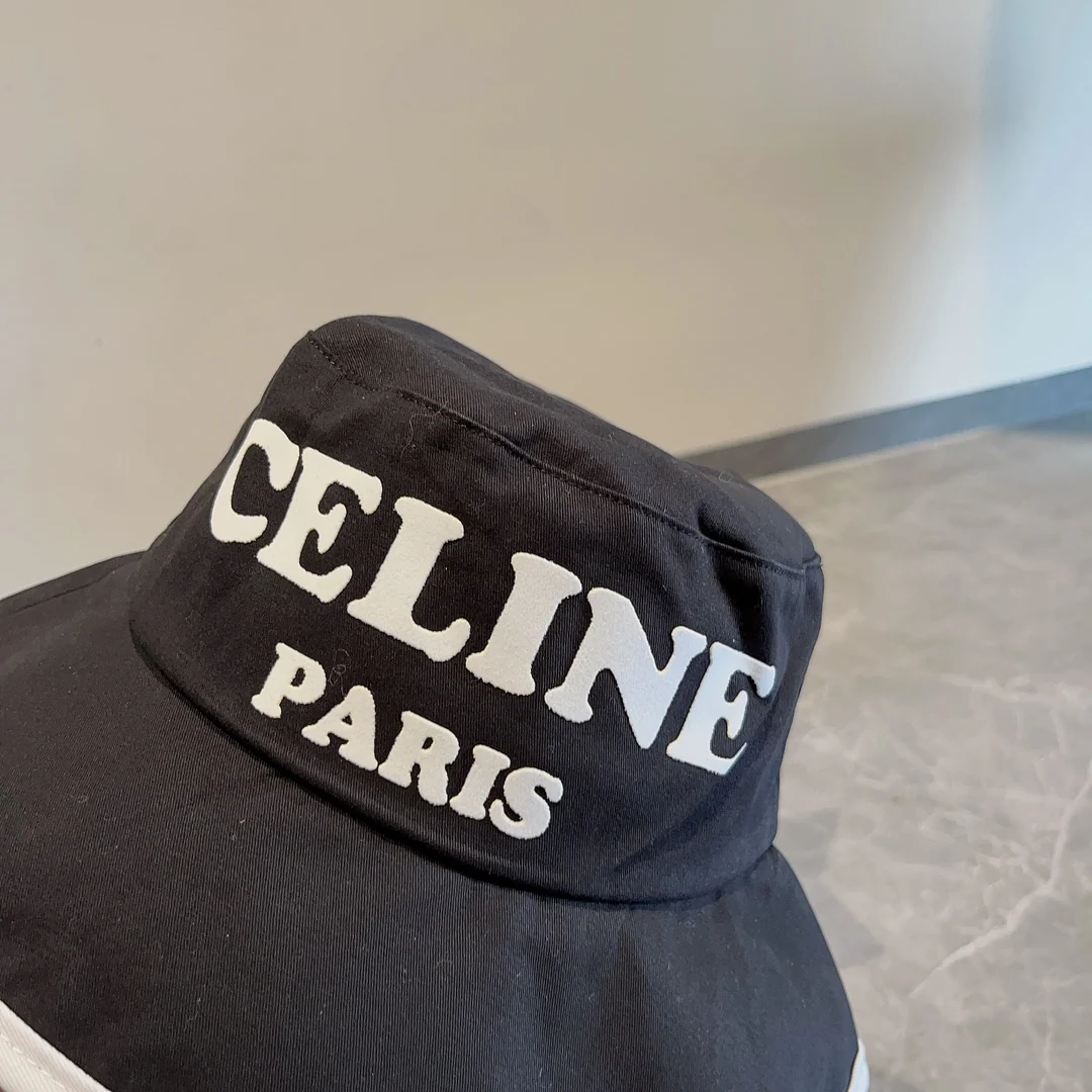 Celine - Новая осенняя панама из парусины - Черная