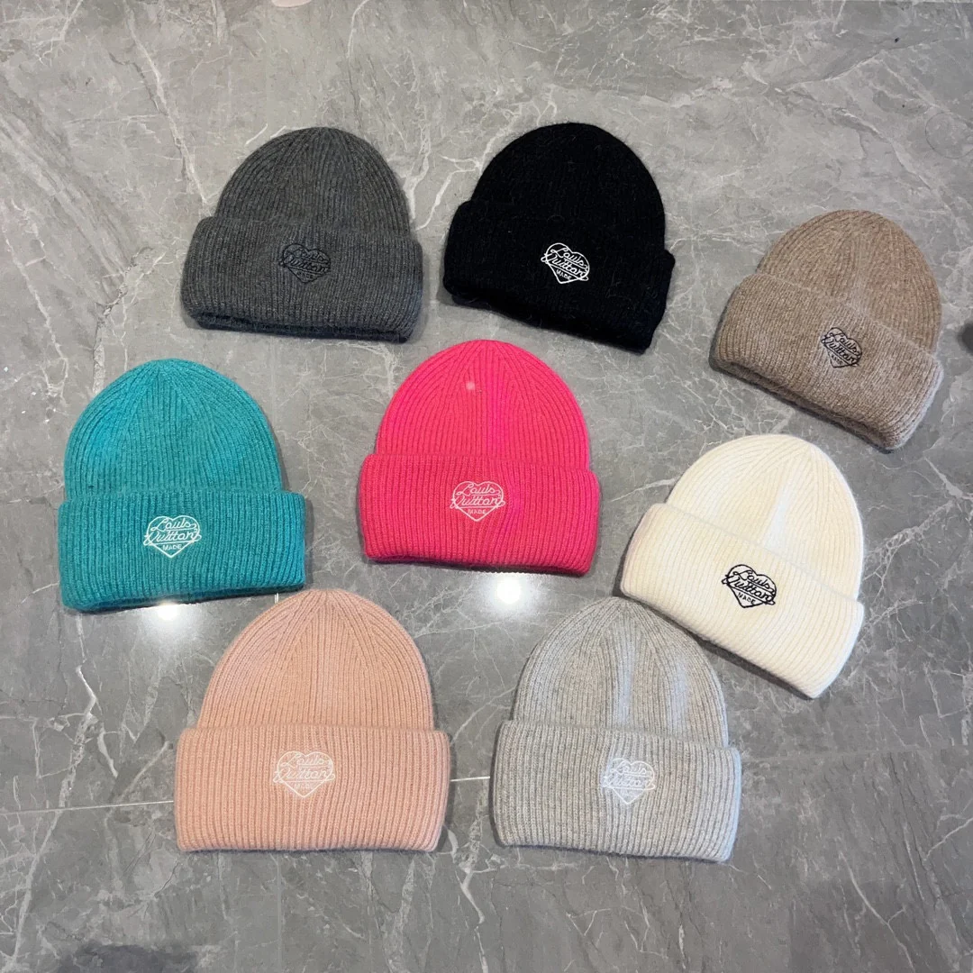 LV - Новая шерстяная шапка осенне-зимней коллекции - розовая