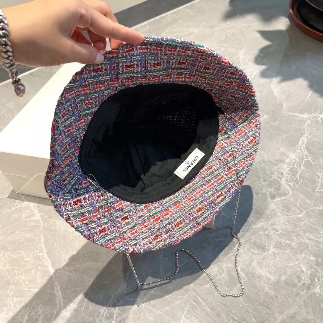 Chanel - Красочная вышитая рыбацкая шляпа - Розовая