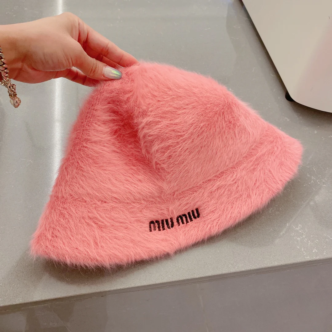 Miu Miu - Рыбацкая шляпа из кроличьего меха - Розовая