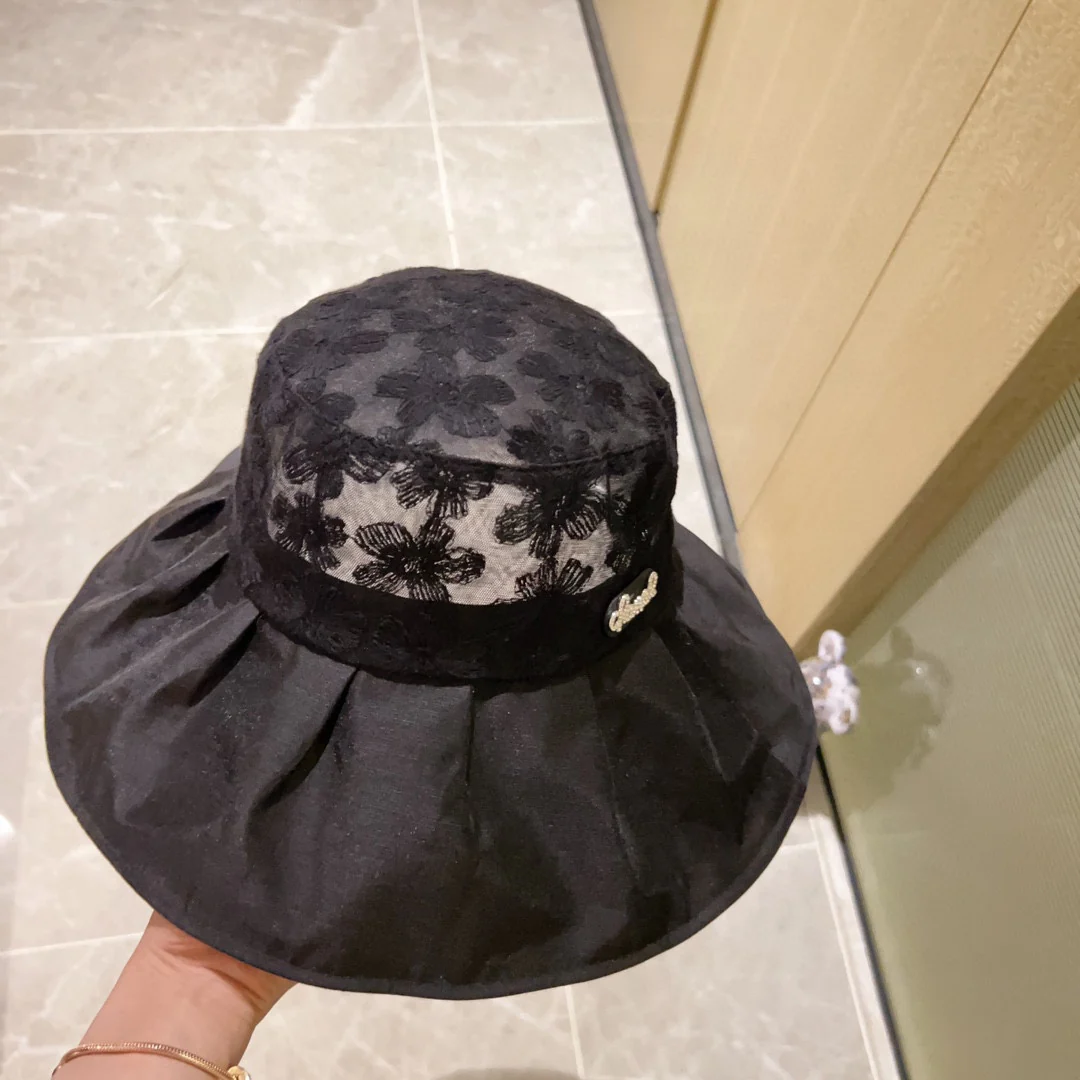 Новинка сезона весна/лето 2023 от Chanel - Кружевная рыбацкая шляпа - Черная