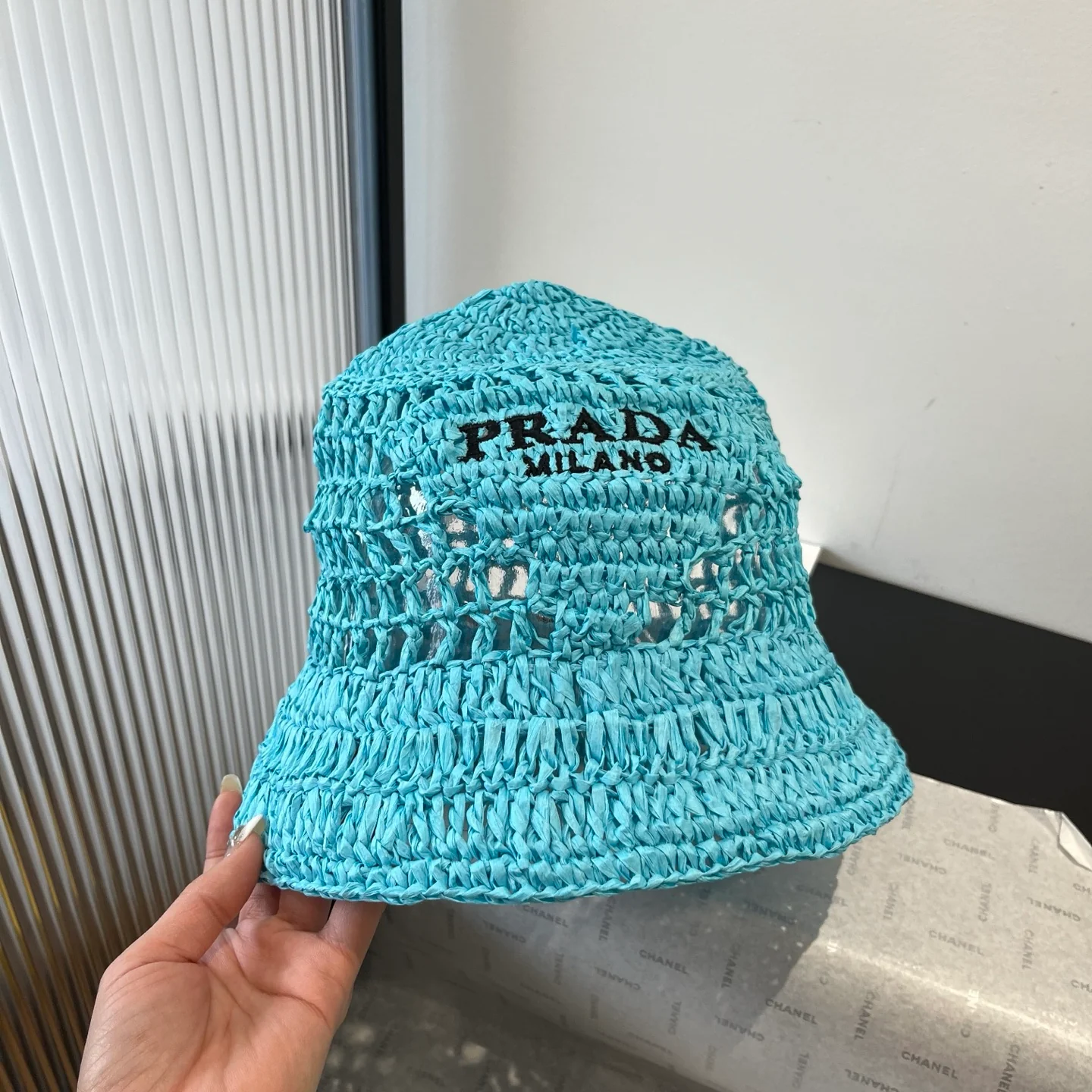 Prada - Ажурная рыбацкая шляпа - Синяя