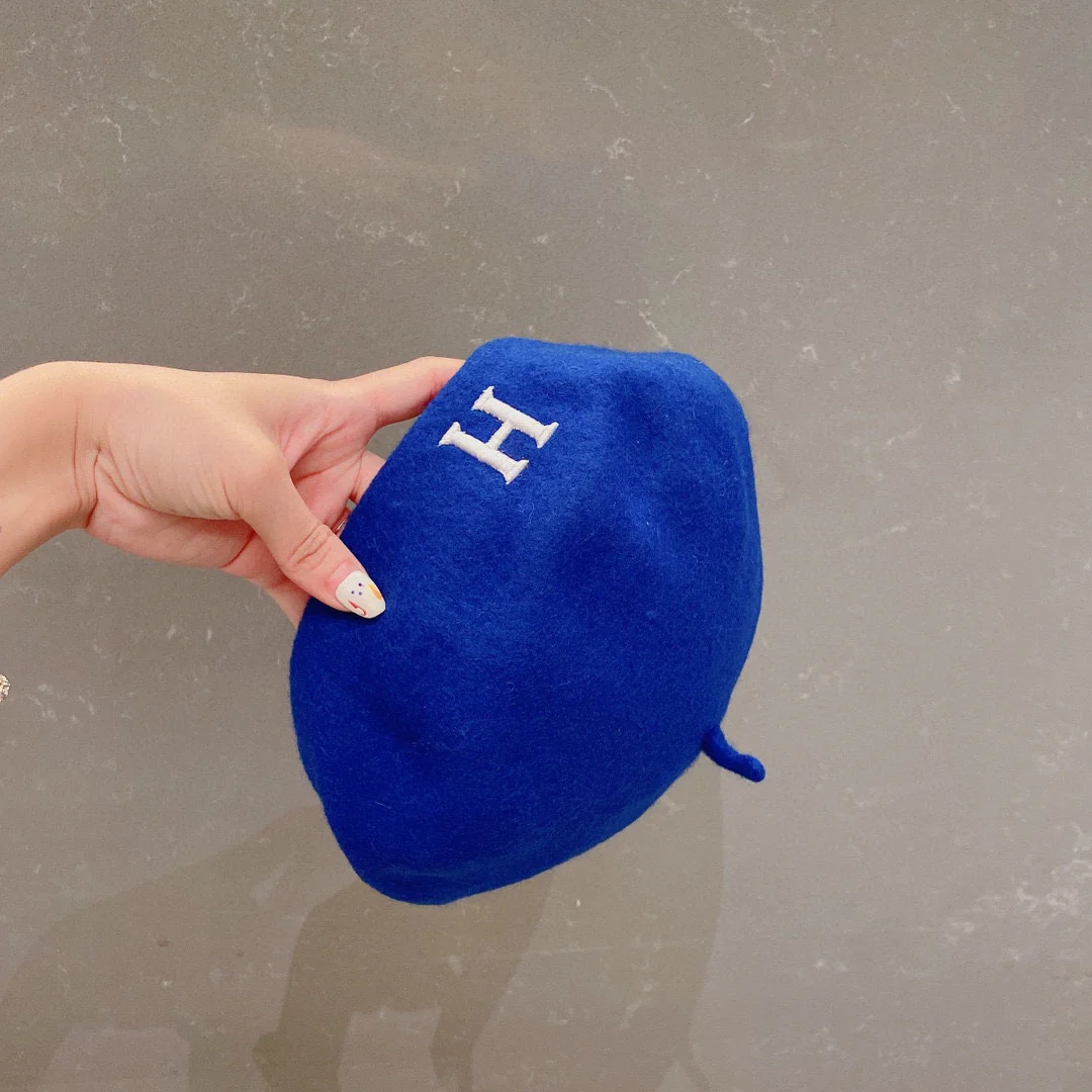 Шерстяной берет Hermes - синий