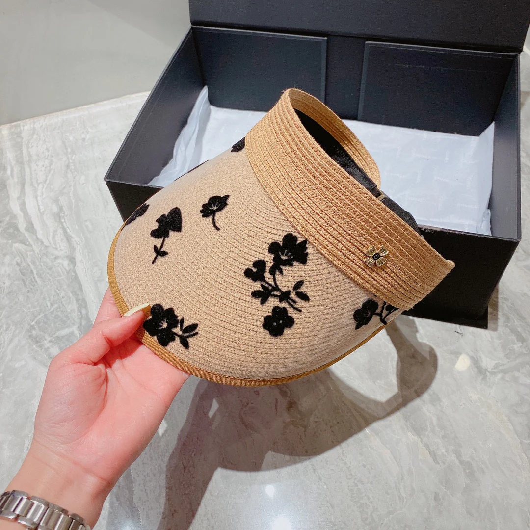 Солнцезащитная шляпа Chanel - Открытый жилет - Абрикосовый - 1