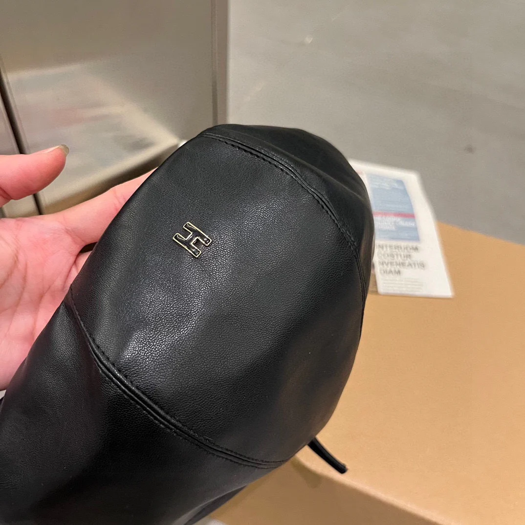 Hermes - Премиальная кожаная шляпа художника - Черная