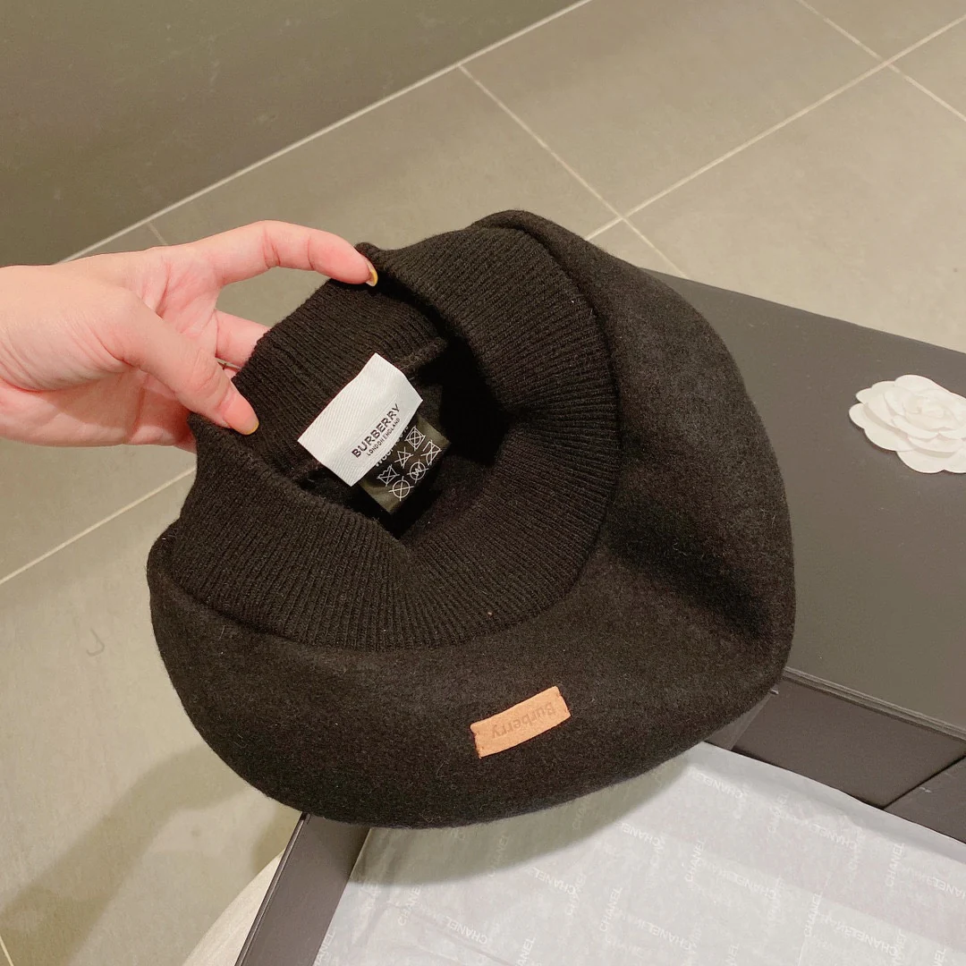Шерстяной берет Burberry - черный - 1