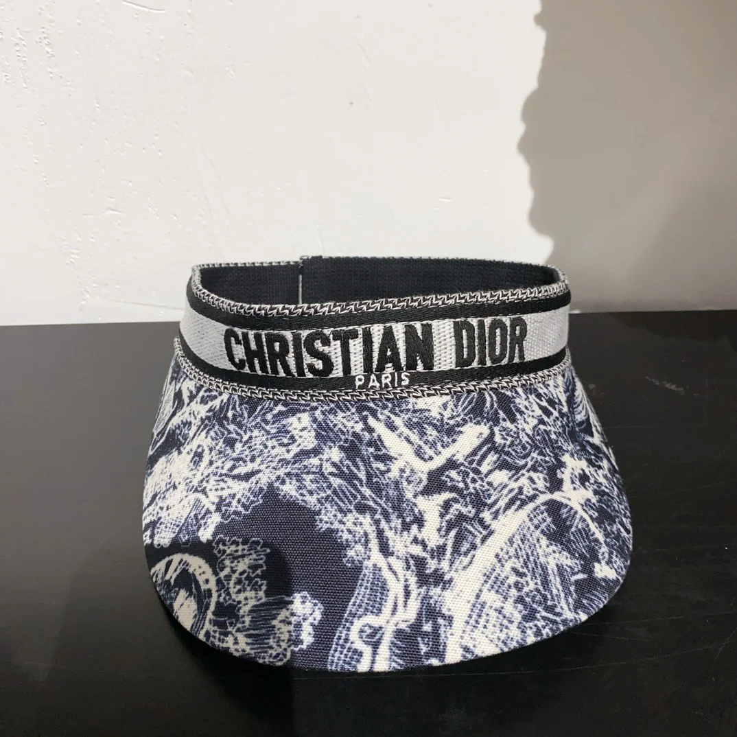 Dior - Популярная вышитая шляпа от солнца - Черные надписи