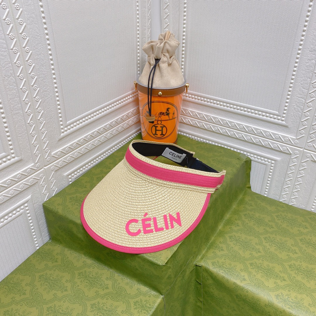 Соломенная шляпа от солнца Celine с открытым верхом — 5 цветов
