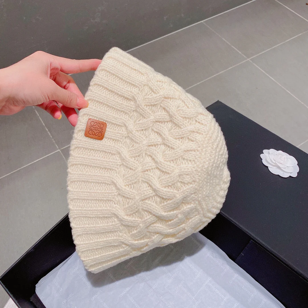 Lolway - Вязаная рыбацкая шапка - Белая - 1