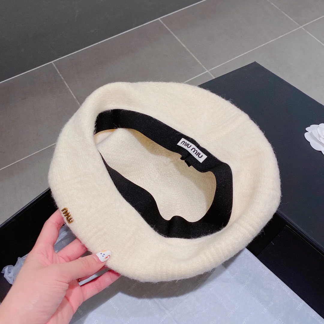 Miu Miu - Шерстяной берет - Белый