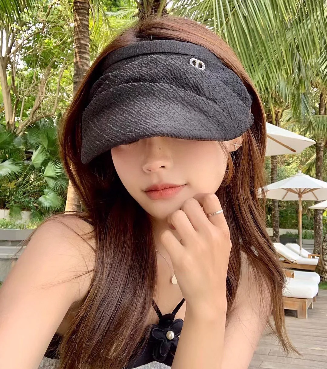 Новые поступления коллекции Dior весна/лето 2023 - Шляпа-козырек - Солнцезащитная шляпа - Шелковая - Черная