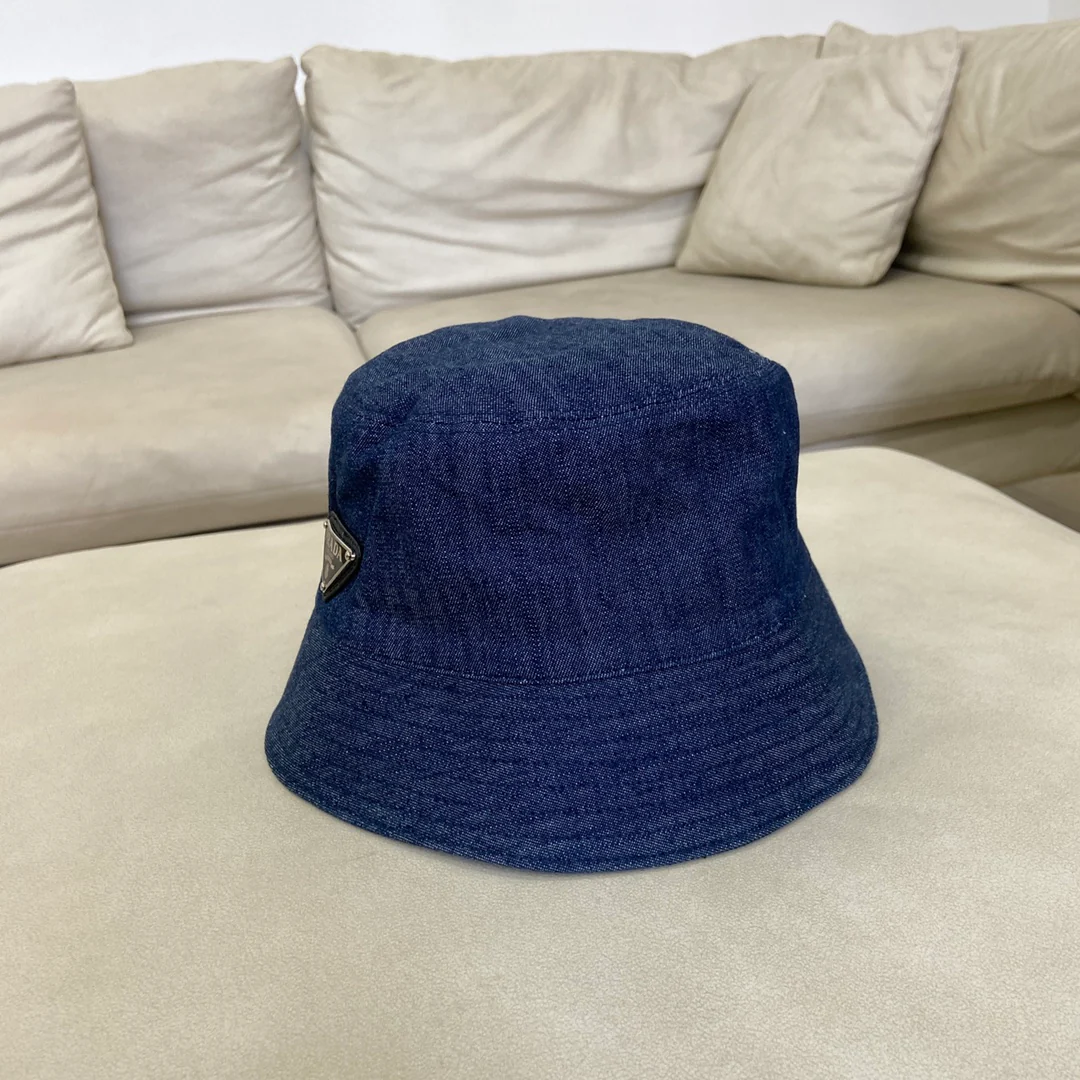 Рыбацкая шляпа Prada с эффектом потертости - Черная - 1