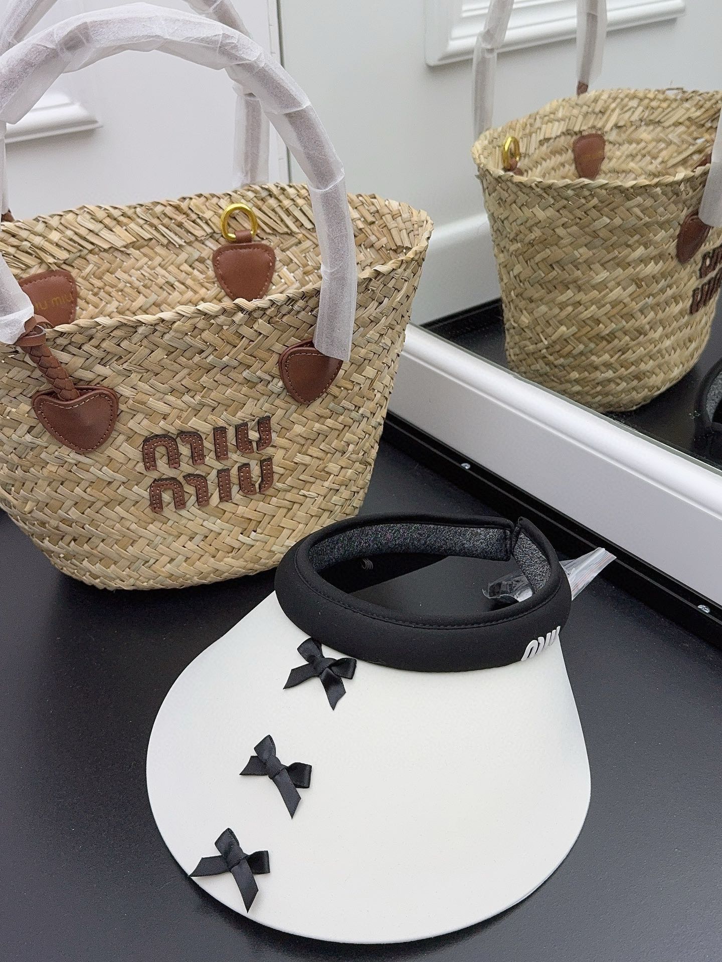 Miu Miu - Солнцезащитная шляпа Fairy Bow