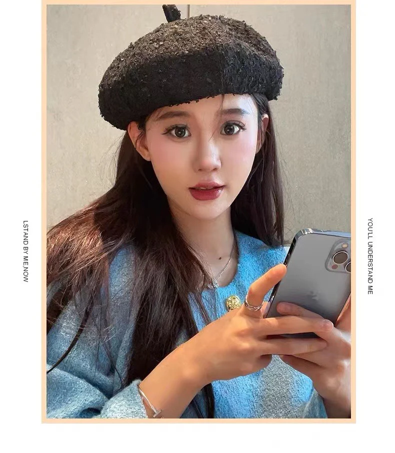 Chanel - Элегантный берет в стиле Chanel - Черный