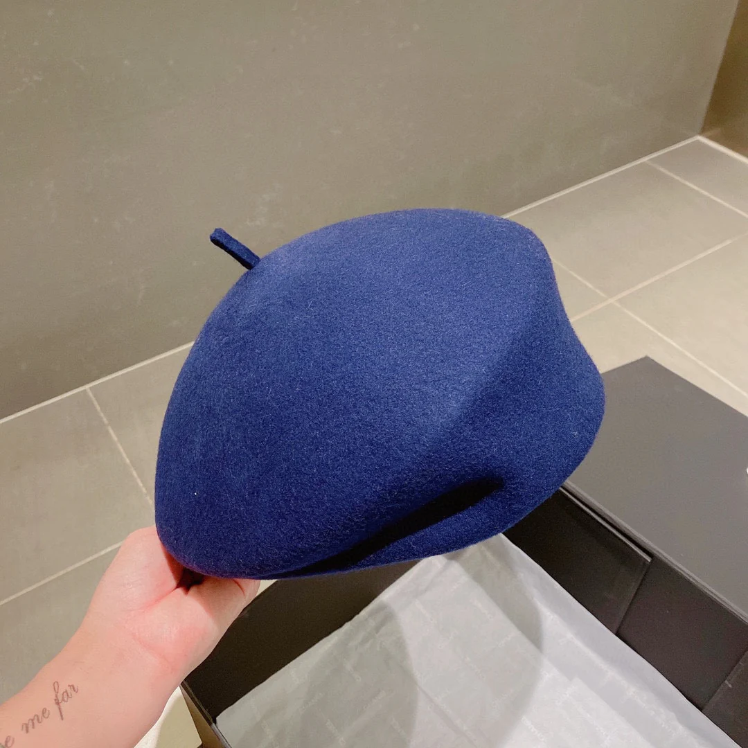 Селин - Шерстяной берет - Синий