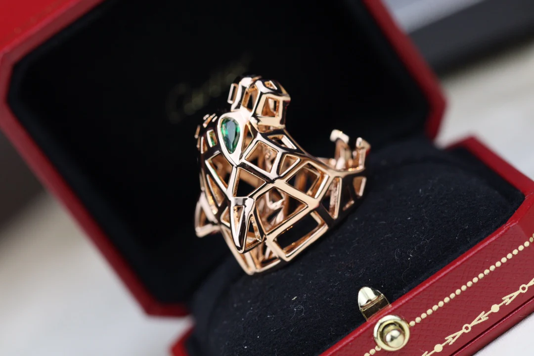 Кольцо Cartier ?Пантера? — унисекс — розовое золото