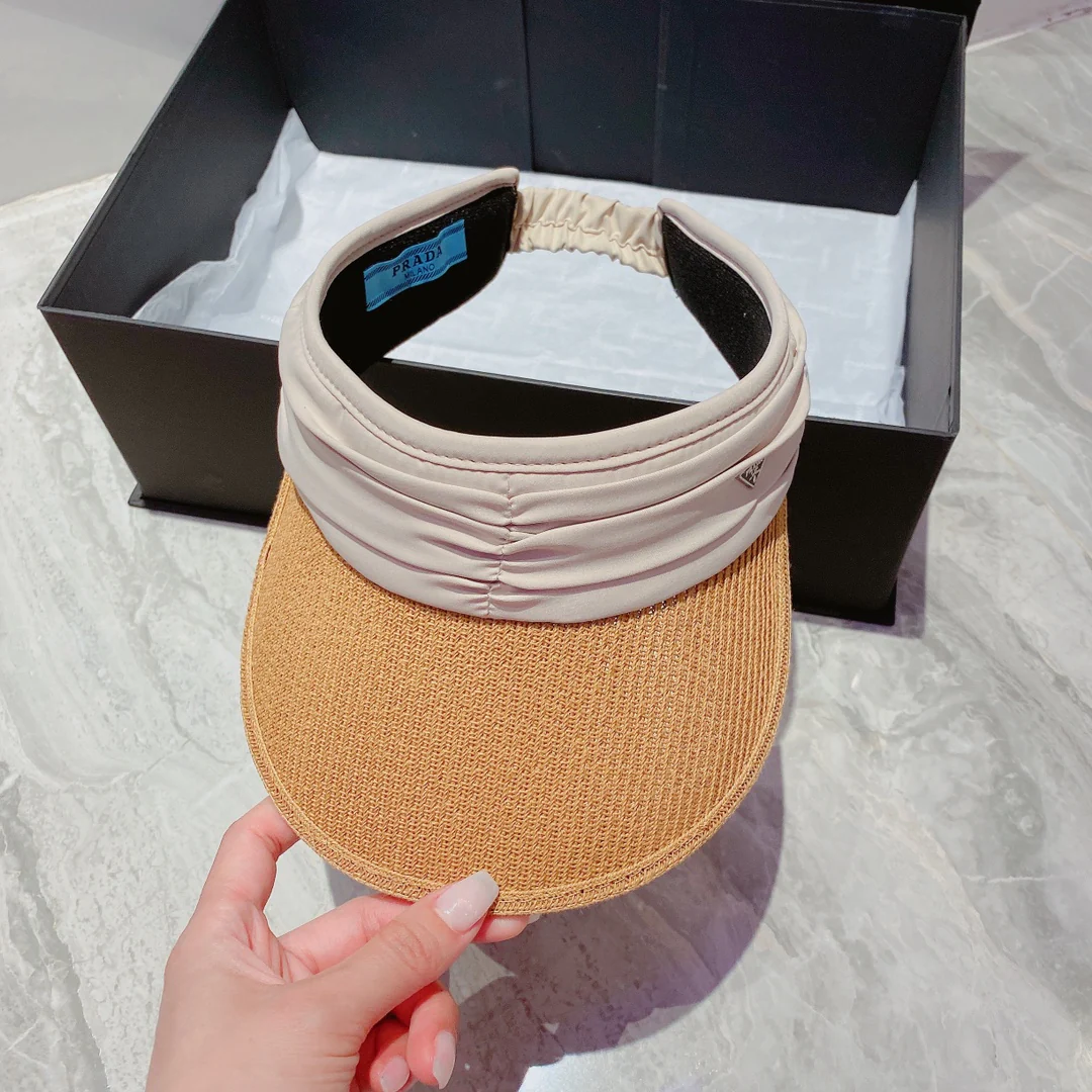 Prada - Соломенная шляпа от солнца в виде повязки на голову