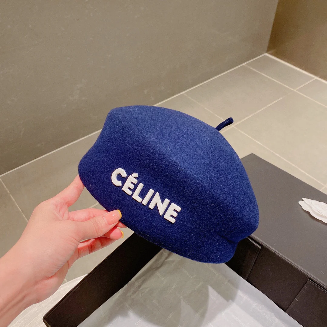 Селин - Шерстяной берет - Синий