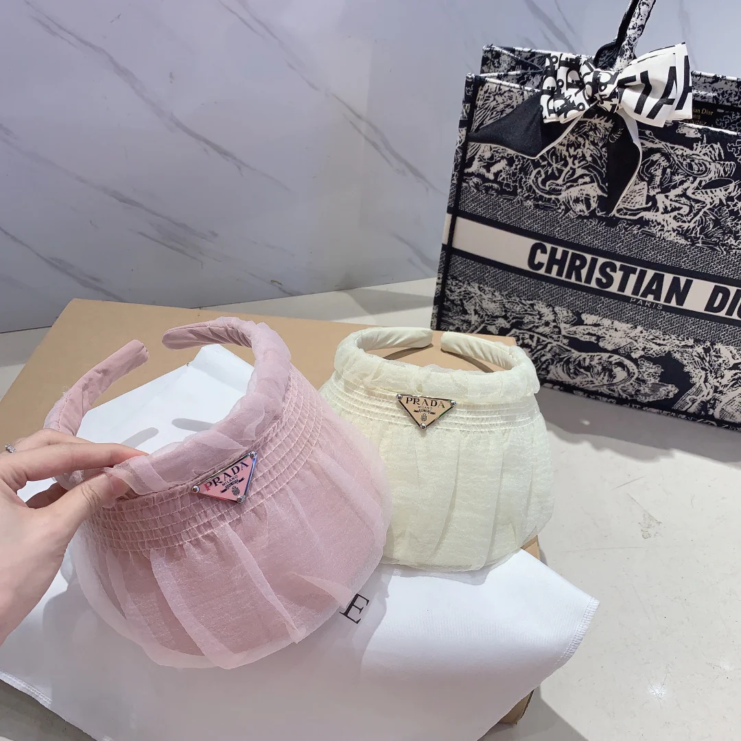 Шифоновая кепка-козырек/солнцезащитная шляпа Prada