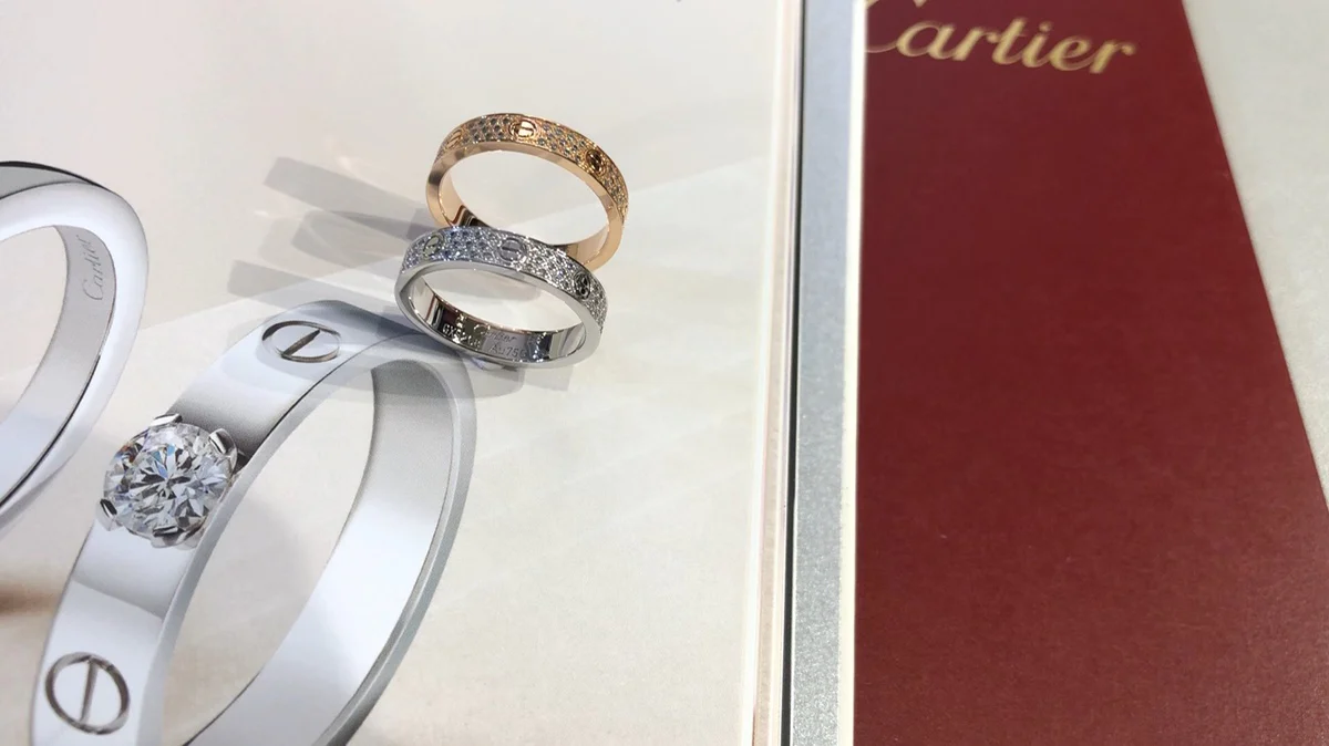 Кольцо Cartier Love - Starry Night в смелом дизайне