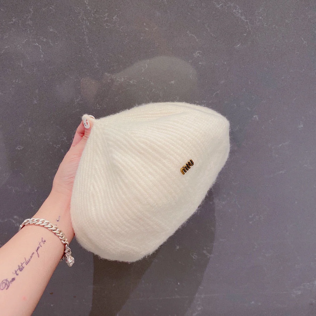 Miu Miu - Шерстяной берет - Белый