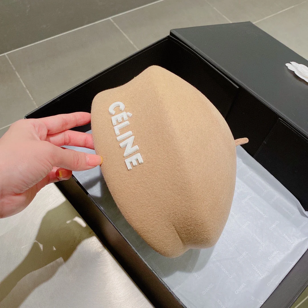 Селин - Шерстяной берет - Абрикосовый