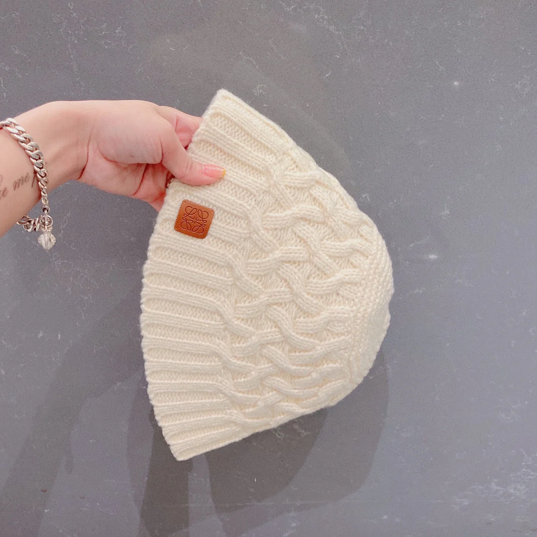 Lolway - Вязаная рыбацкая шапка - Белая - 1