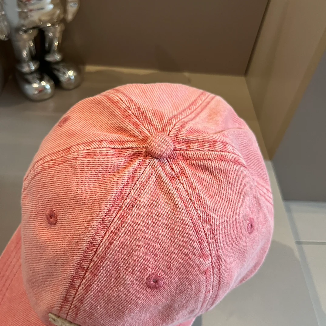 Celine - Бейсболка из выстиранного денима - Розовая