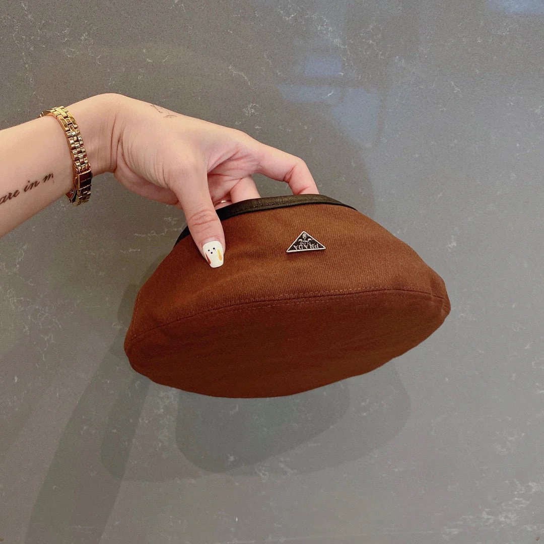 Шерстяной берет Prada, коричневый - 1