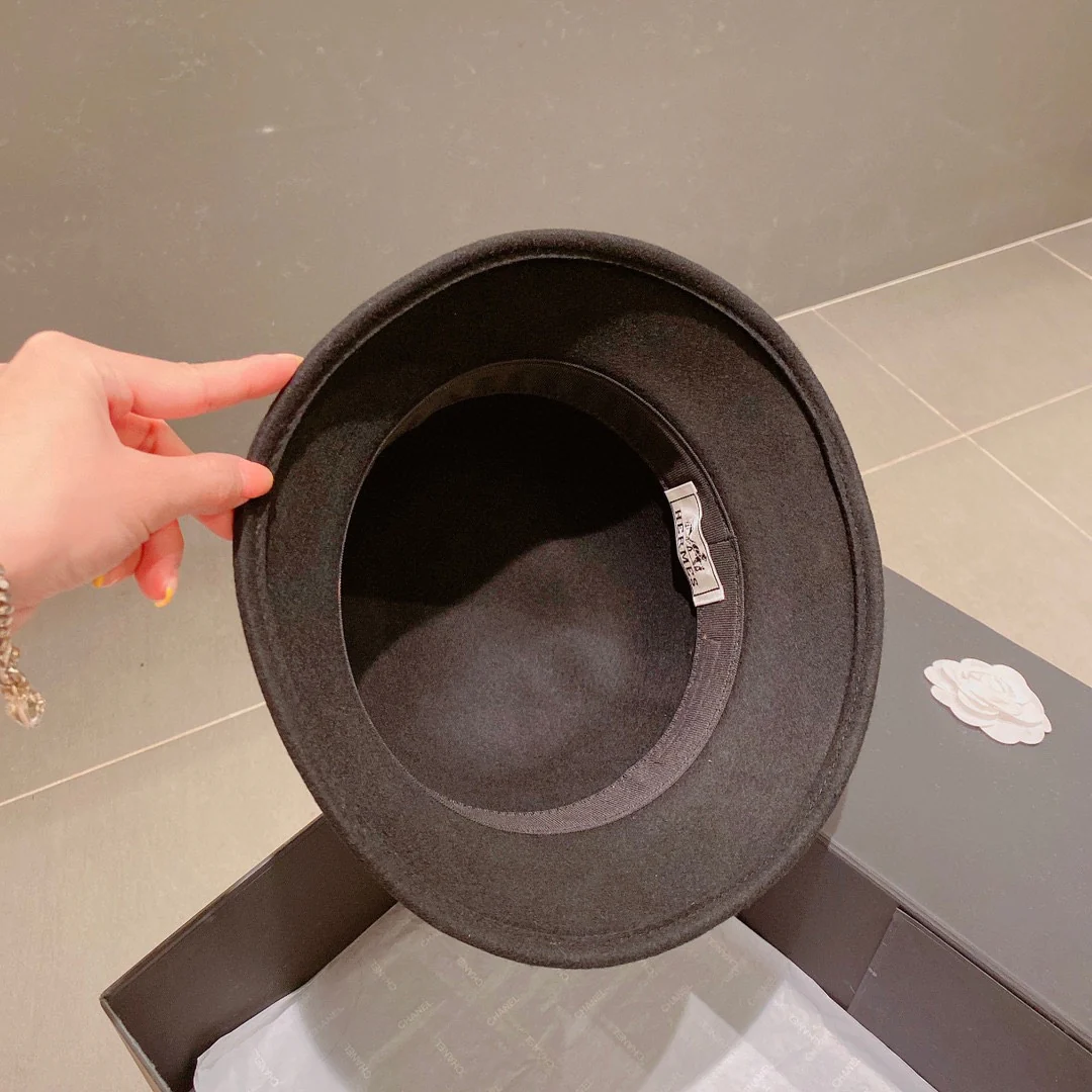 Шерстяная шляпа Hermes - черная - 1