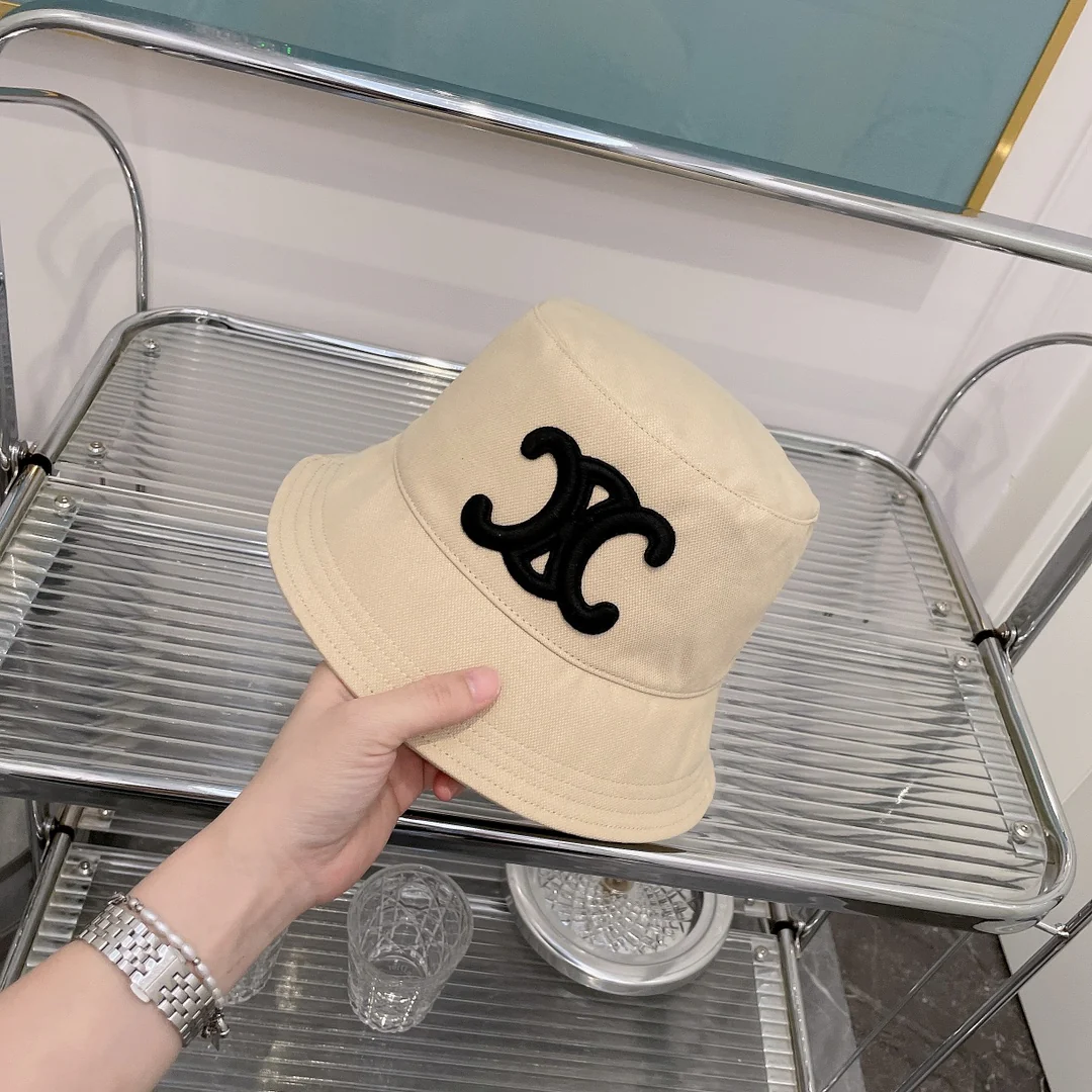 Celine - Рыбацкая шляпа из чистого хлопка с вышивкой - 4 цвета - 1 шт.