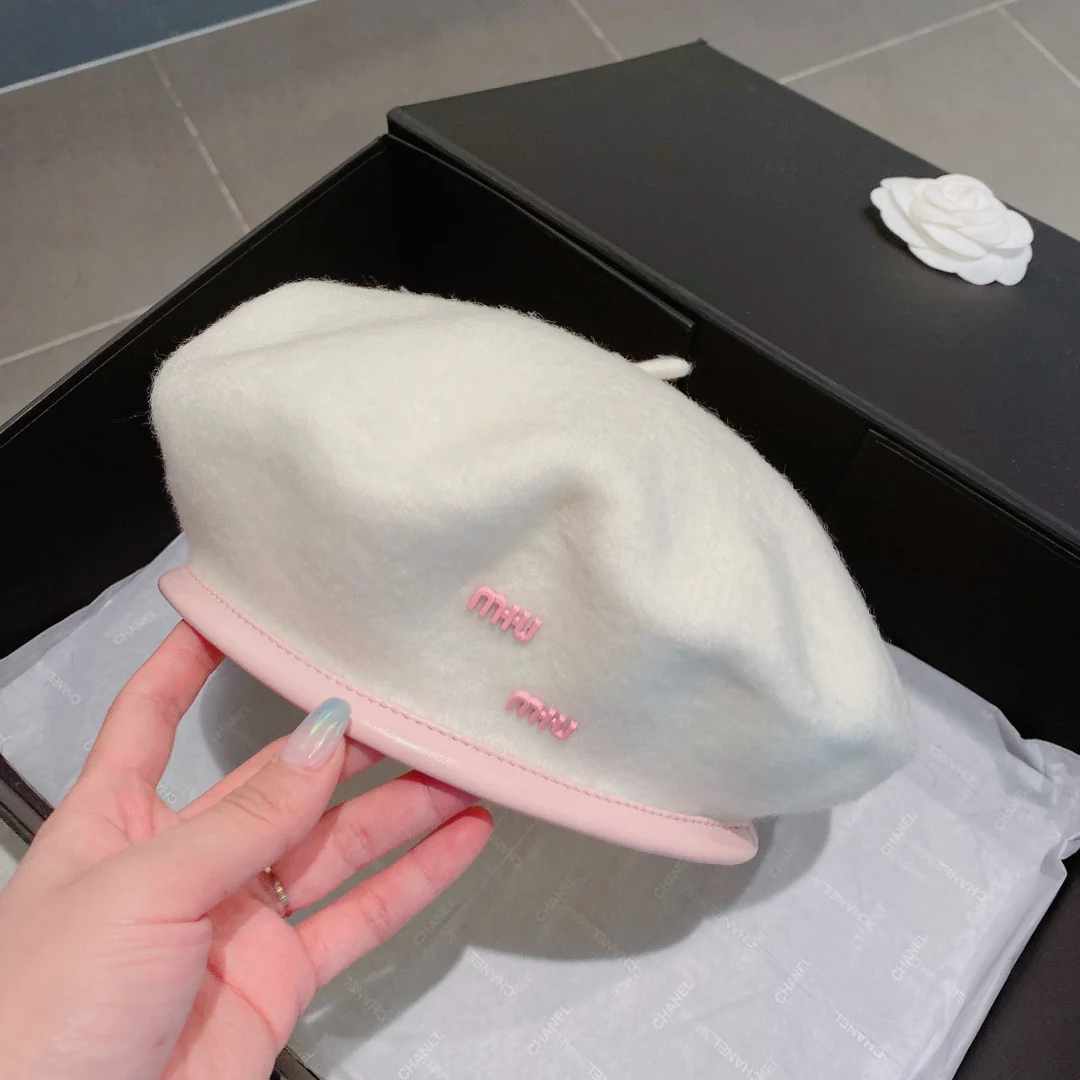 Шерстяной берет Miu Miu - белый - 1