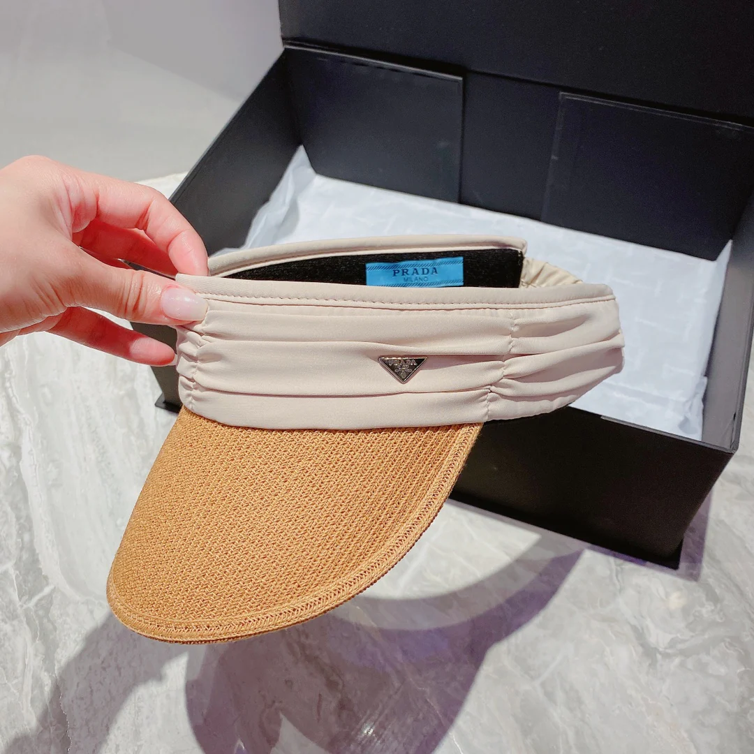 Prada - Соломенная шляпа от солнца в виде повязки на голову