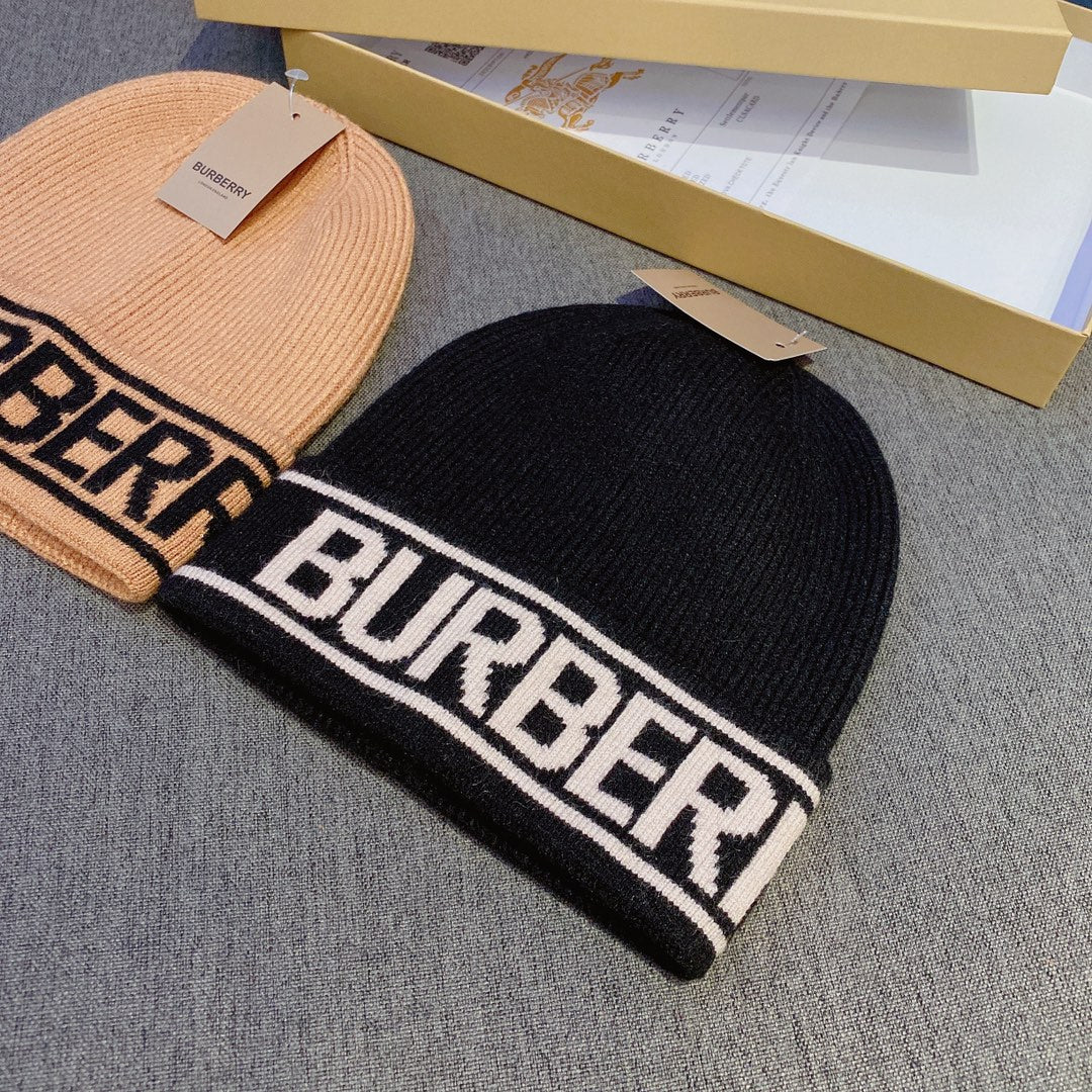 Burberry - Вязаная шапка-бини - Унисекс - Черная